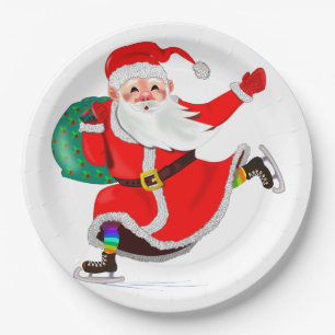 Santa Claus Christmas Paper Plates