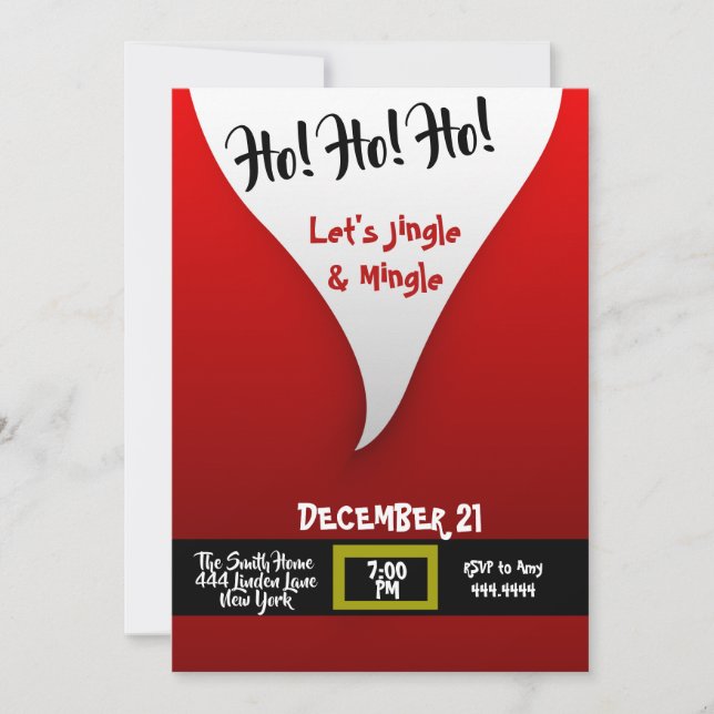 Santa Claus Christmas Party Invitation (Front)