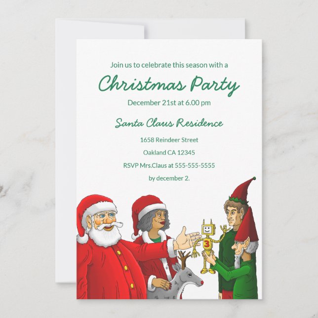 Santa Claus Christmas Party Invitation (Front)