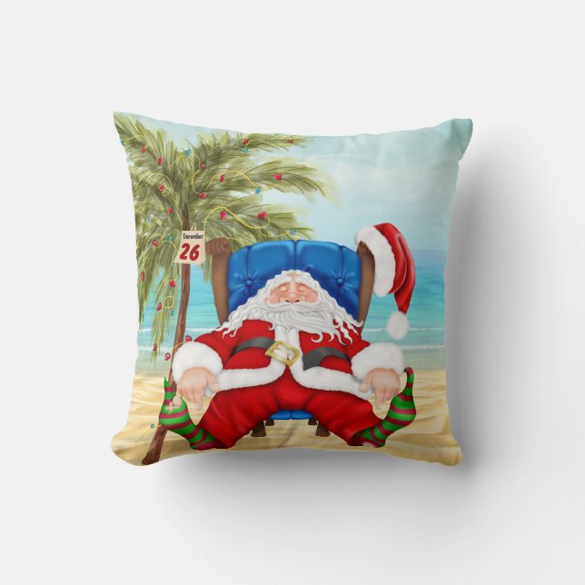 Santa Claus Christmas Pillow. Throw Pillow (Front)