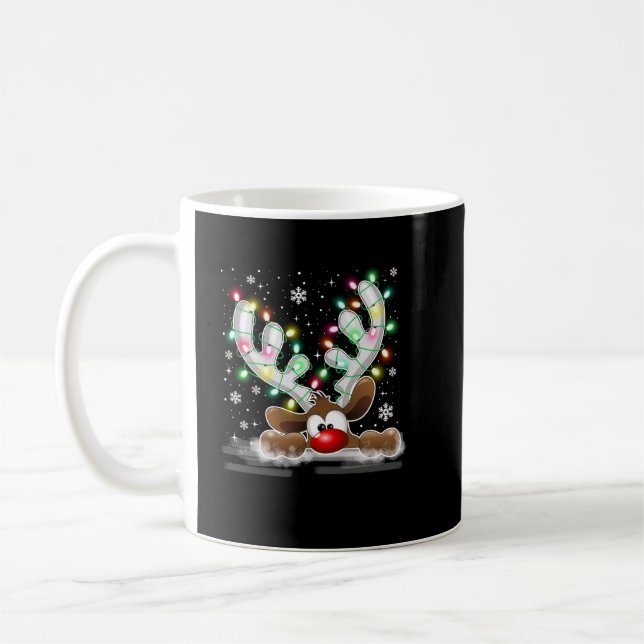 Santa Claus Christmas Rudolph Reindeer Red Nosed R Coffee Mug (Left)