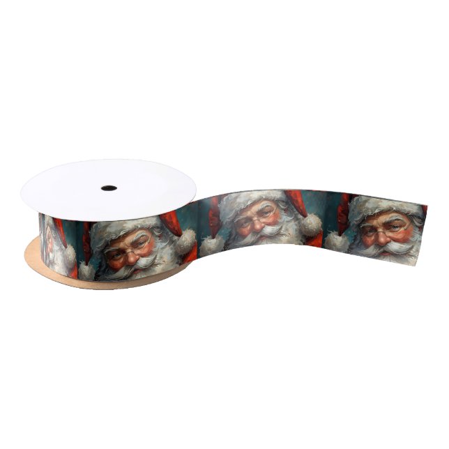 Santa Claus Christmas  Satin Ribbon (Spool)