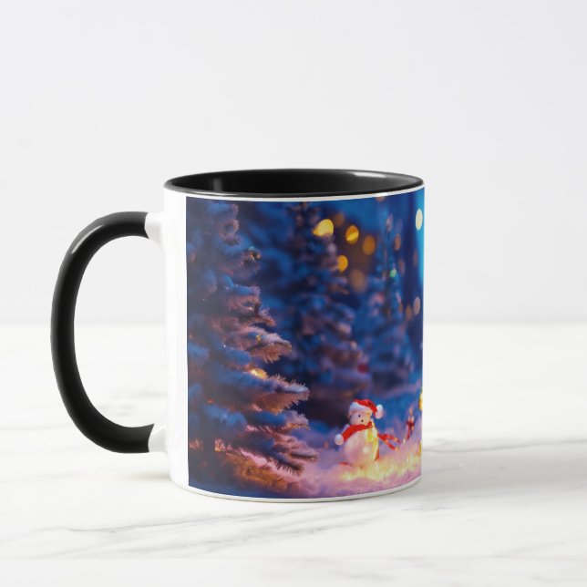 Santa Claus,Christmas tree 3D forest design mug (Left)