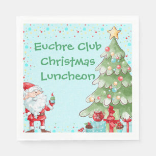 Santa Claus Christmas Tree Personalize Text Napkin