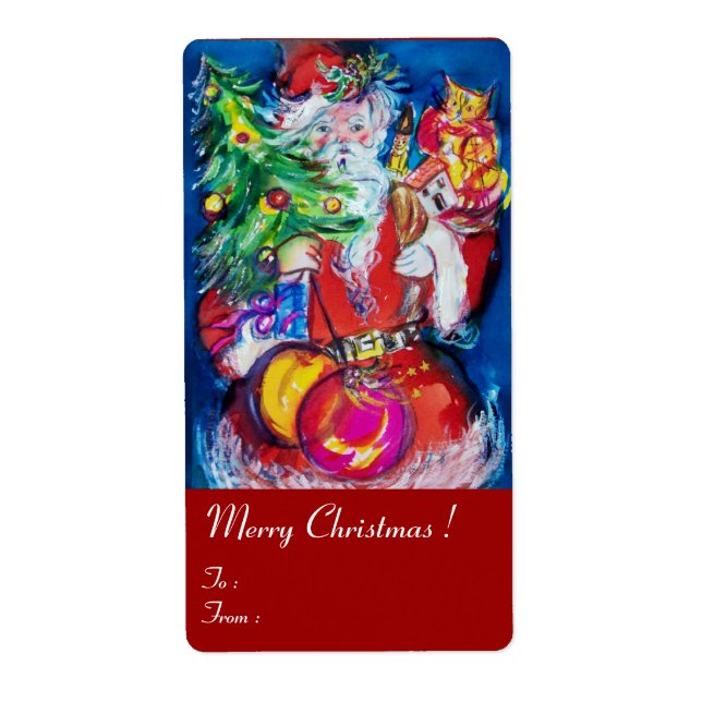 SANTA  CLAUS ,CHRISTMAS TREE TOYS AND GIFTS Red (Front)