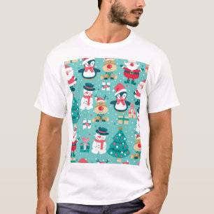 Santa Claus Christmas Vintage Pattern T-Shirt