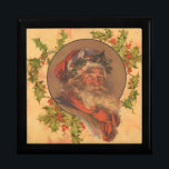 Santa Claus Christmas Vintage Portrait Gift Box<br><div class="desc">Christmas Vintage Santa Claus Portrait - A beautiful old fashioned antique portrait of Jolly Santa Claus St. Nick. The santa claus portrait for christmas is by J.C. Leyendecker,  1907</div>
