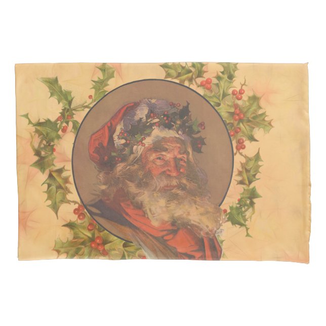 Santa Claus Christmas Vintage Portrait Pillowcase (Front)