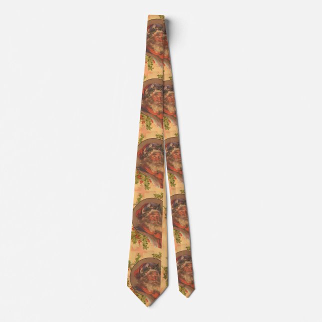 Santa Claus Christmas Vintage Portrait Tie (Front)