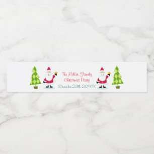 Santa Claus Christmas Water Bottle Label