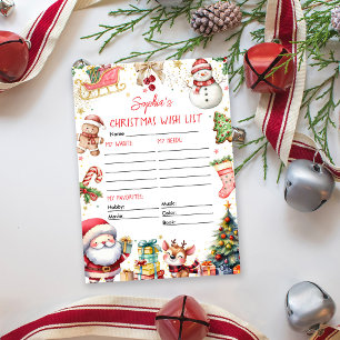 Santa Claus Christmas Wish List Invitation