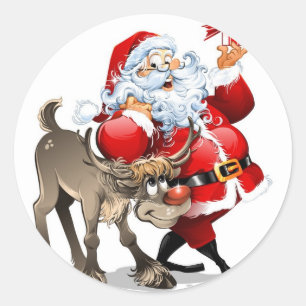 Santa Claus Classic Round Sticker
