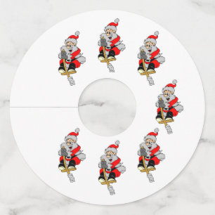 Santa Claus clipart Wine Glass Tag