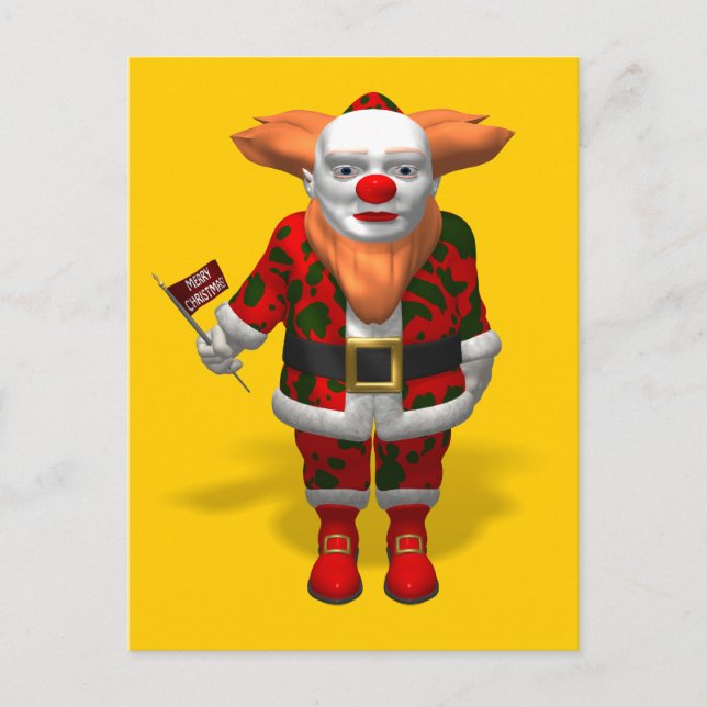 Santa Claus Clown Holiday Postcard (Front)