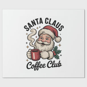 Santa Claus Coffee Club Caffeine Christmas Wrapping Paper