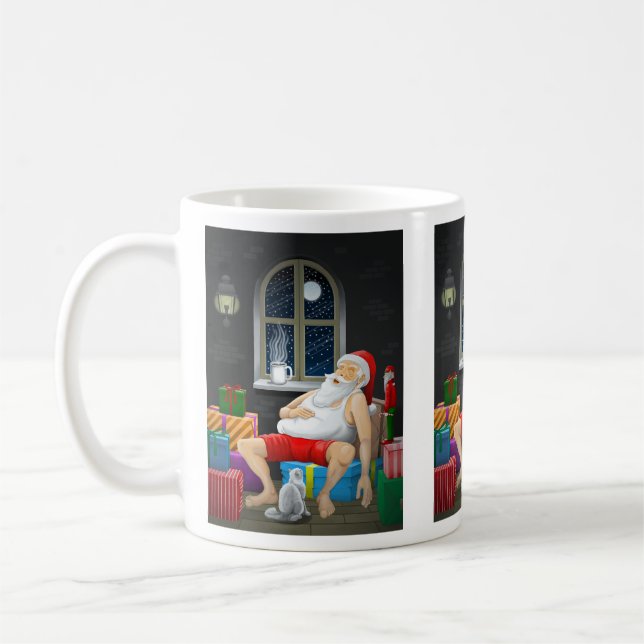 Santa Claus Coffee Time Coffee Mug (Left)