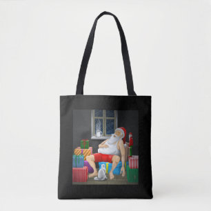 Santa Claus Coffee Time Tote Bag