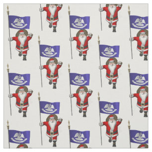 Santa Claus Comes To Louisiana Fabric