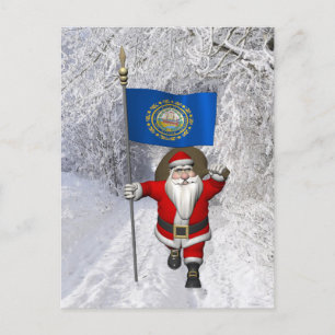 Santa Claus Comes To New Hampshire Holiday Postcard