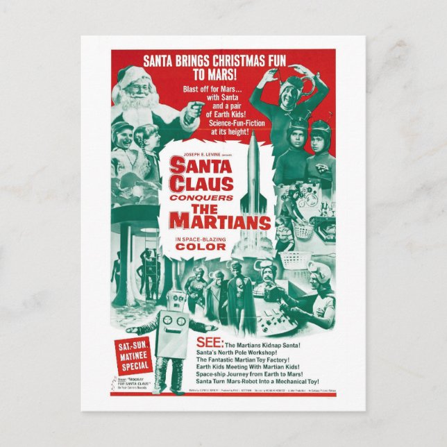 SANTA CLAUS CONQUERS THE MARTIANS POSTCARD (Front)