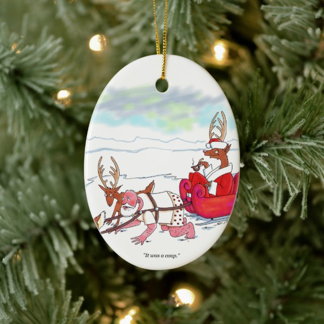 Santa Claus Coup oval ceramic ornament (Tree)