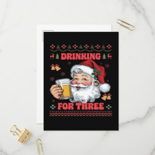 Santa Claus Couple Chirstmas Invitation Postcard