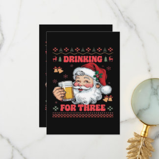 Santa Claus Couple Chirstmas Thank You Card