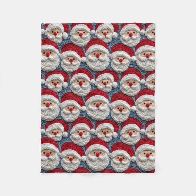 Santa Claus crochet pattern Fleece Blanket (Front)