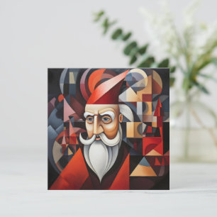 Santa Claus Cubism Holiday Card
