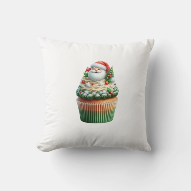 santa claus cupcakes cushion (Front)
