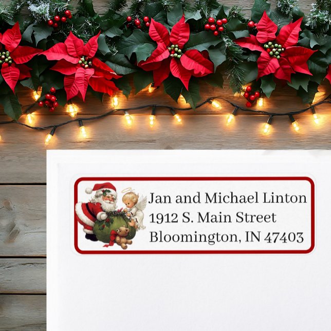 Santa Claus Cute Angel Personalize Return Address (Creator Uploaded)