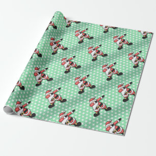 Santa claus dabbing cartoon wrapping paper