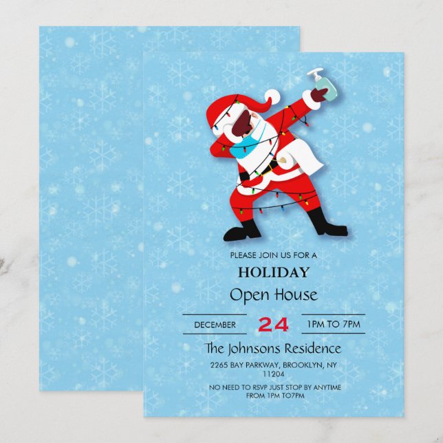 Santa Claus Dabbing Christmas 2023 Invitation (Front/Back)