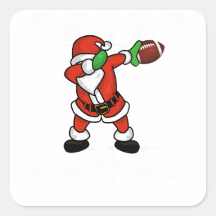 Santa Claus dabbing Christmas Football touchdown Square Sticker