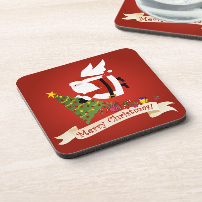 Santa Claus Delivers Christmas Joy! Coaster (Left Side)