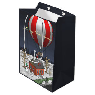 Santa Claus delivers Christmas presents Medium Gift Bag