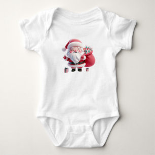 Santa claus design baby bodysuit