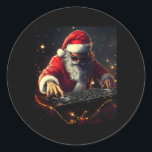 Santa Claus Dj Hip Hop Music Christmas Vibes Funny Classic Round Sticker<br><div class="desc">Santa Claus Dj Hip Hop Music Christmas Vibes Funny Xmas Paty</div>