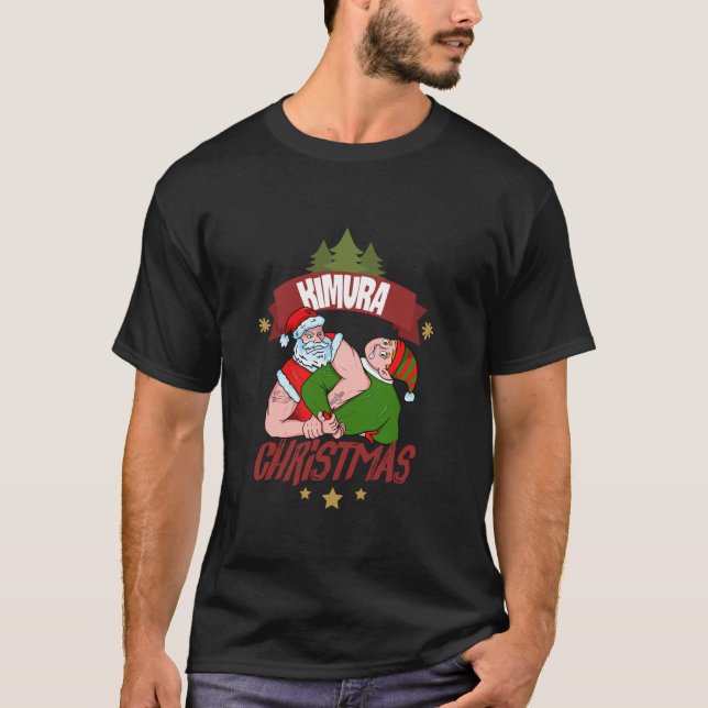 Santa Claus do Kimura submission on Elf BJJ  T-Shirt (Front)