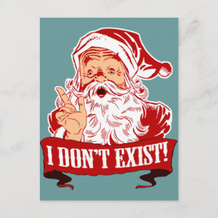 Santa Claus Doesn't Exist Holiday Postcard