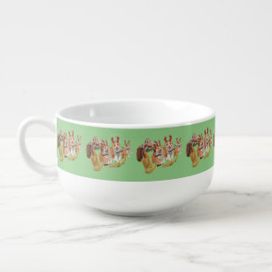 Santa Claus Dogs Vintage Design Soup Mug