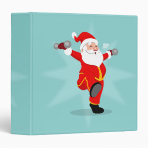 Santa Claus doing fitness exercises Binder