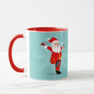 Santa Claus doing fitness exercises Mug