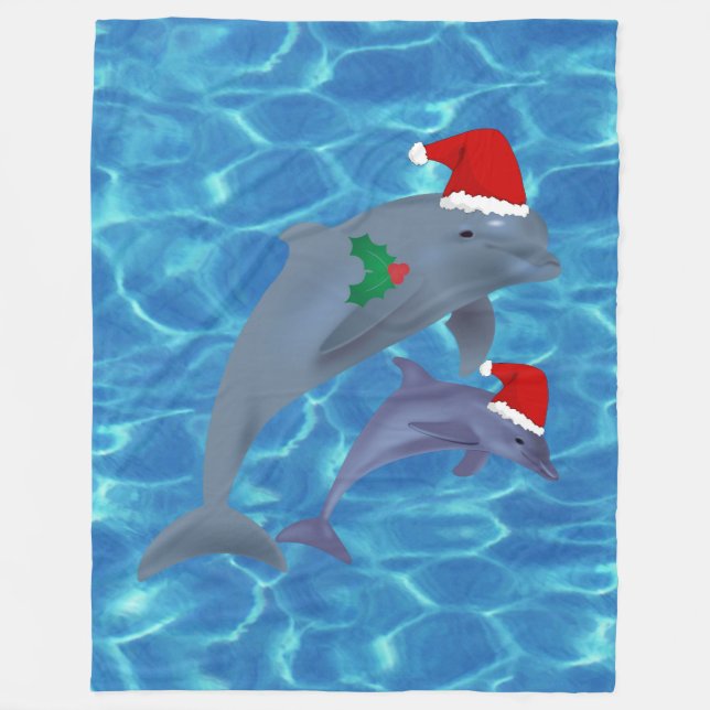 santa claus dolphins blanket (Front)