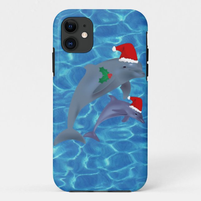 santa claus dolphins Case-Mate iPhone case (Back)