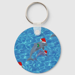 santa claus dolphins keychain