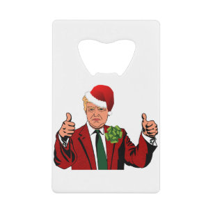 santa claus donald trump credit card bottle opener