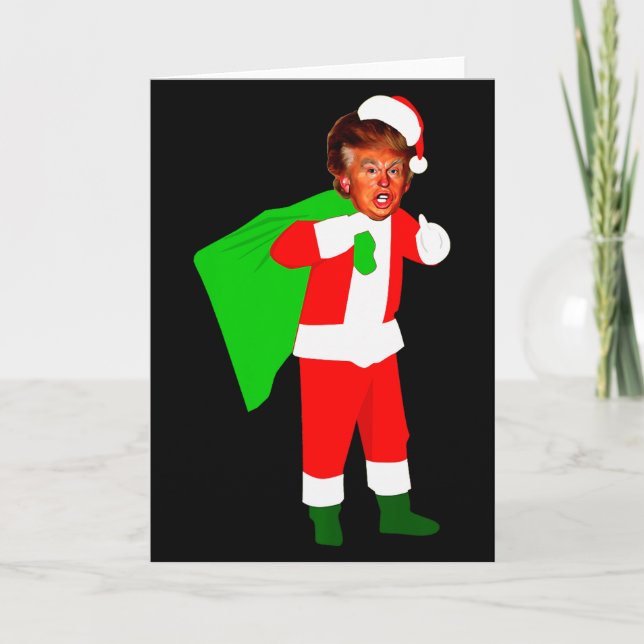Santa Claus Donald Trump Funny Christma Ugly Xmas  Card (Front)