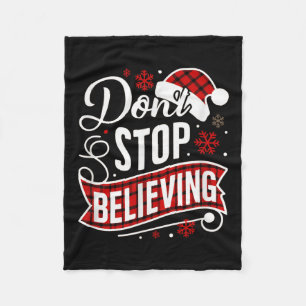 Santa Claus Don't Stop Believing Christmas Letter Fleece Blanket