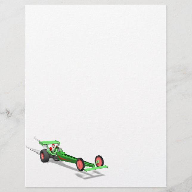Santa Claus Driving A Dragster (Front)